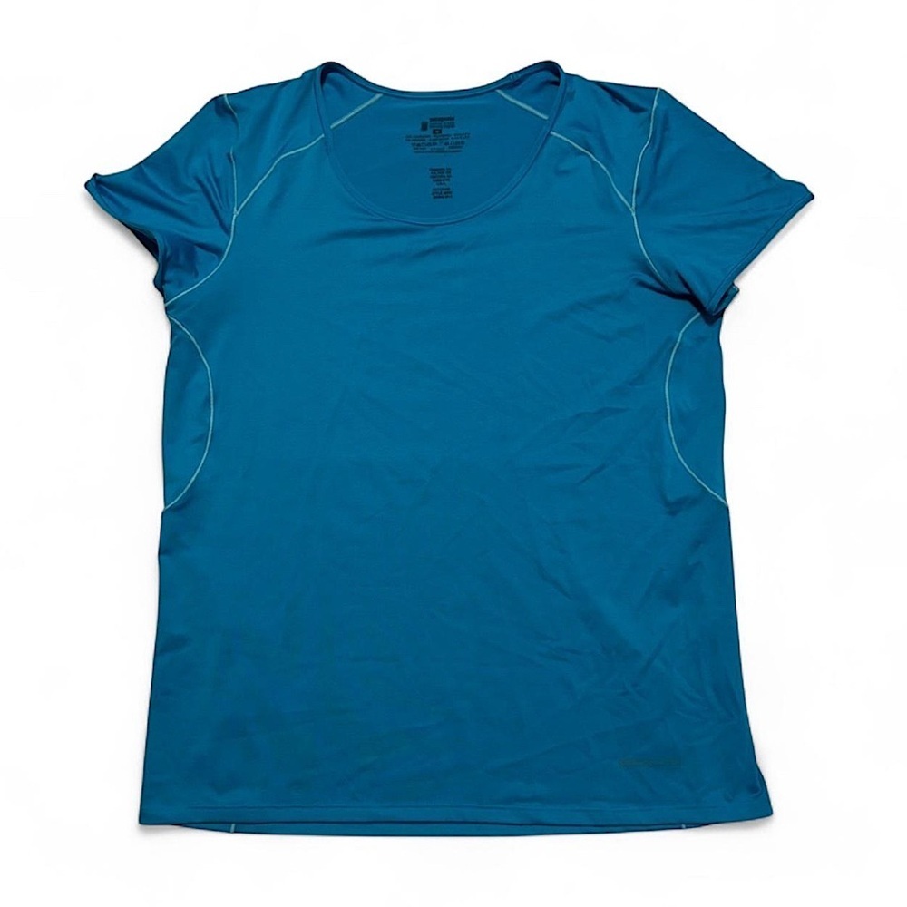 Patagonia Women's Medium Capilene Base Layer Athletic Shirt Stretch Wicking Teal
